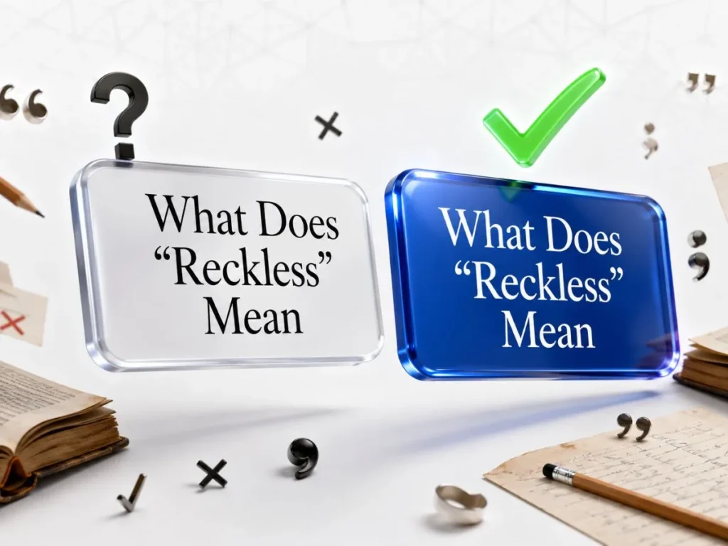 What Does “Reckless” Mean