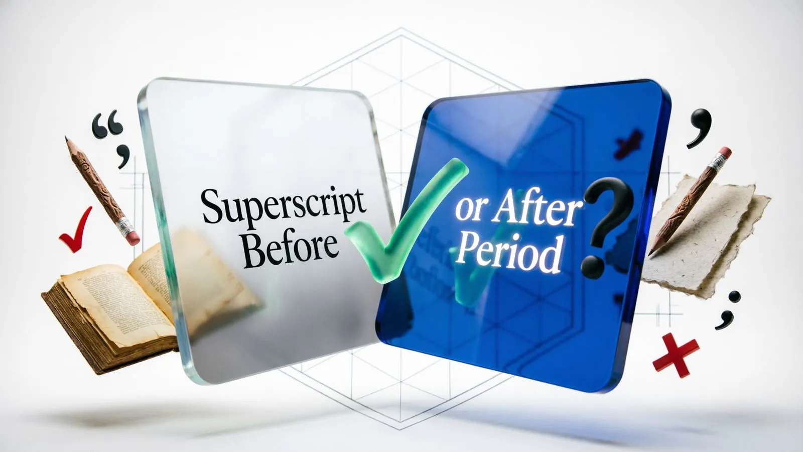 Superscript Before or After Period